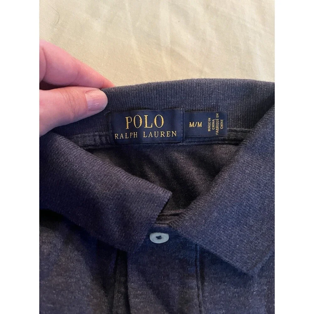 Polo Ralph Lauren Mens Blue Red Pony Embroidery Sz M Short Sleeve Shirt